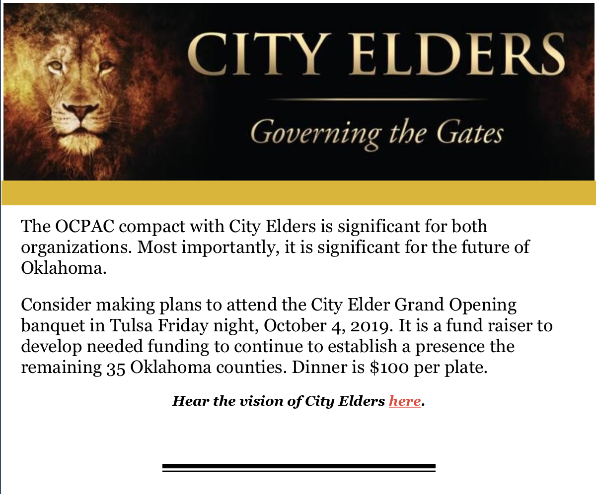City Elders fundraiser